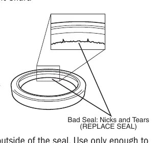 Seal with magnified nicks and tears, labeled “Bad Seal: Nicks and Tears (REPLACE SEAL).”